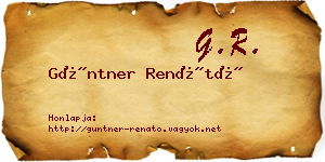 Güntner Renátó névjegykártya
